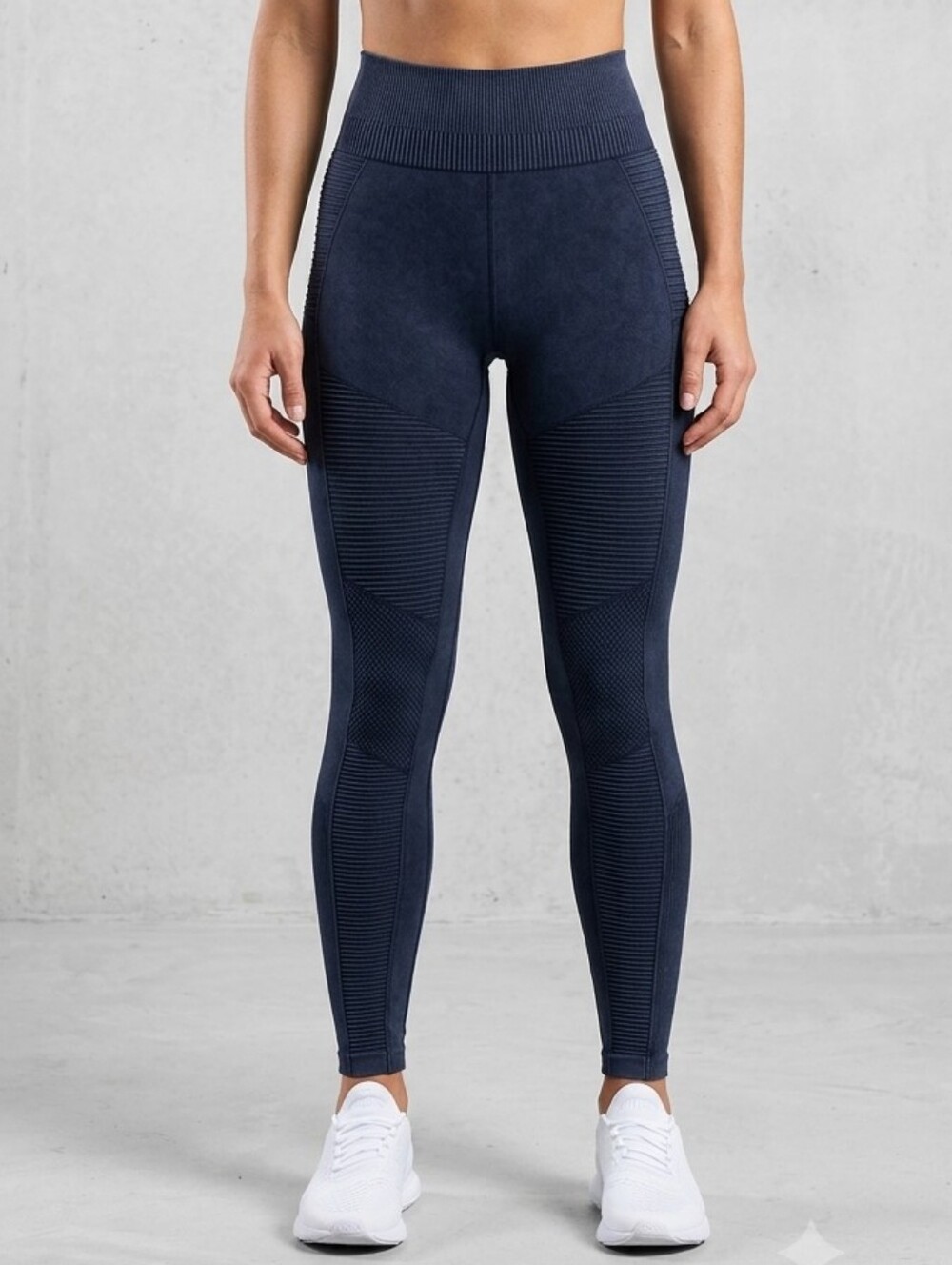 Tuff Athletics Dark Navy Ribbed Performance Leggings